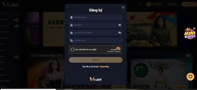 đăng ký Vin88 đơn giản